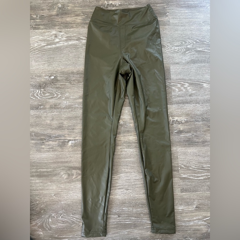 Olive Green High-Waisted Aerie Leggings
